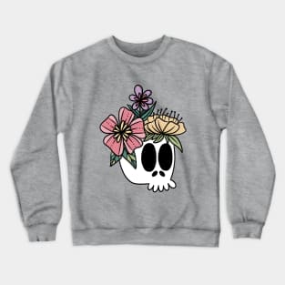 Flowers and Skull Crewneck Sweatshirt